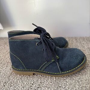 Footmates High Top Navy Blue Suede Lace Up Boots 9.5